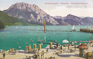 Gmunden - Strandbad - alte historische Fotos Ansichten Bilder Aufnahmen Ansichtskarten 