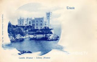 Triest, Schloss Miramar - Friaul Julisch Venetien - alte historische Fotos Ansichten Bilder Aufnahmen Ansichtskarten 