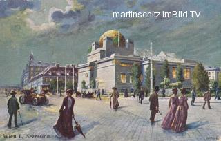 Wien Sezession - Mondscheinkarte - Wien  1.,Innere Stadt - alte historische Fotos Ansichten Bilder Aufnahmen Ansichtskarten 