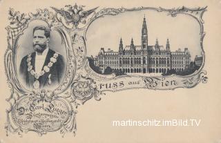 2 Bild Litho Karte - Wien - Wien  1.,Innere Stadt - alte historische Fotos Ansichten Bilder Aufnahmen Ansichtskarten 