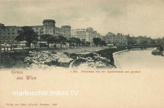 Wien, Panorama von der Aspernbrücke  - Wien  1.,Innere Stadt - alte historische Fotos Ansichten Bilder Aufnahmen Ansichtskarten 