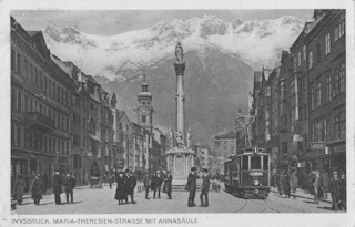 Innsbruck Maria Theresienstrasse mit Annasäule - alte historische Fotos Ansichten Bilder Aufnahmen Ansichtskarten 