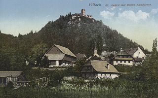 St. Andrä Richtung Ruine - Villach - alte historische Fotos Ansichten Bilder Aufnahmen Ansichtskarten 