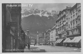Innsbruck Maria Theresienstrasse mit Nordkette - alte historische Fotos Ansichten Bilder Aufnahmen Ansichtskarten 