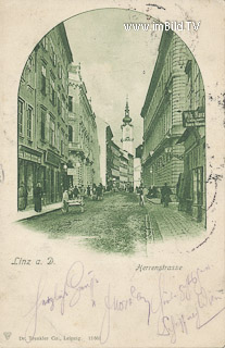 Linz - Herrenstrasse - Europa - alte historische Fotos Ansichten Bilder Aufnahmen Ansichtskarten 
