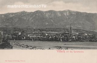 Panoramaansicht auf Villach und die Karawanken  - Kärnten - alte historische Fotos Ansichten Bilder Aufnahmen Ansichtskarten 