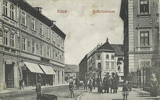 Bahnhofstrasse - Villach - alte historische Fotos Ansichten Bilder Aufnahmen Ansichtskarten 