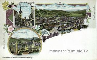 3 Bild Litho Karte - Waidhofen an der Ybbs - Oesterreich - alte historische Fotos Ansichten Bilder Aufnahmen Ansichtskarten 