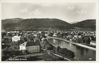 Blick von der Heiligen Kreuzkirche - Villach - alte historische Fotos Ansichten Bilder Aufnahmen Ansichtskarten 