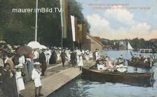 Strandleben im Etablissement Werzer - Kärnten - alte historische Fotos Ansichten Bilder Aufnahmen Ansichtskarten 
