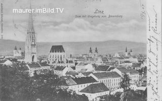 Linz, Dom mit Umgebung vom Bauernberg - Oesterreich - alte historische Fotos Ansichten Bilder Aufnahmen Ansichtskarten 
