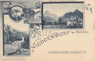 4 Bild Litho Karte - Niederndorf bei Kufstein - Oesterreich - alte historische Fotos Ansichten Bilder Aufnahmen Ansichtskarten 