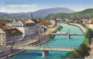 Graz - Drei Brücken - Steiermark - alte historische Fotos Ansichten Bilder Aufnahmen Ansichtskarten 