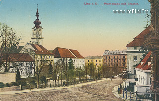 Linz - Promenade - Oesterreich - alte historische Fotos Ansichten Bilder Aufnahmen Ansichtskarten 