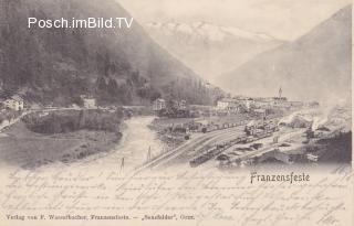 Franzensfeste, Bahnhof und Ortsansicht - Bozen - alte historische Fotos Ansichten Bilder Aufnahmen Ansichtskarten 