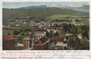 Blick vom Stadtpfarrturm nach St. Martin - Villach(Stadt) - alte historische Fotos Ansichten Bilder Aufnahmen Ansichtskarten 