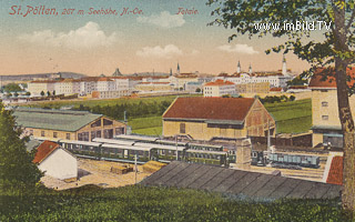 St. Pölten mit Bahnhof - St. Pölten - alte historische Fotos Ansichten Bilder Aufnahmen Ansichtskarten 