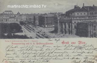 Wien, K.K. Hofburg Theater - Mondscheinkarte - Europa - alte historische Fotos Ansichten Bilder Aufnahmen Ansichtskarten 