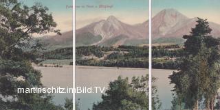 Panoramaansicht vom Faakersee - 3 Karten Bild - Finkenstein am Faaker See - alte historische Fotos Ansichten Bilder Aufnahmen Ansichtskarten 