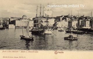 Triest, Hafen und Carciotti Ufer - Friaul Julisch Venetien - alte historische Fotos Ansichten Bilder Aufnahmen Ansichtskarten 