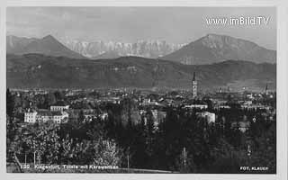 Klagenfurt, Totale mit Karawanken - Oesterreich - alte historische Fotos Ansichten Bilder Aufnahmen Ansichtskarten 