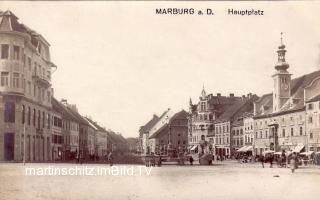 Marburg Hauptplatz - Europa - alte historische Fotos Ansichten Bilder Aufnahmen Ansichtskarten 
