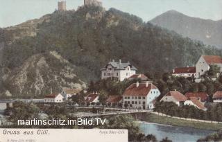 Cilli mit Ruine - Europa - alte historische Fotos Ansichten Bilder Aufnahmen Ansichtskarten 