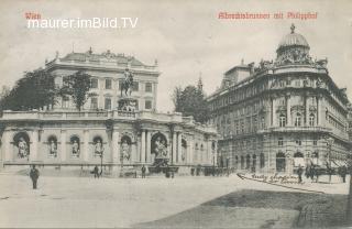 Albrechtsbrunnen mit Philipphof - Europa - alte historische Fotos Ansichten Bilder Aufnahmen Ansichtskarten 