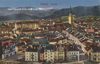 Blick über die Drauberme und Villach zum Mangart - Europa - alte historische Fotos Ansichten Bilder Aufnahmen Ansichtskarten 