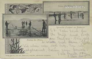 Faakersee - Eisfischen - Oesterreich - alte historische Fotos Ansichten Bilder Aufnahmen Ansichtskarten 