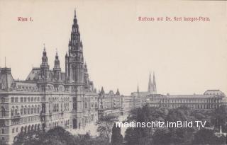 Rathaus mit Dr. Karl Lueger-Platz - alte historische Fotos Ansichten Bilder Aufnahmen Ansichtskarten 