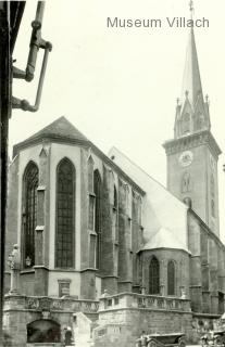 Stadtpfarrkirche mit dem Rautterbrunnen - Villach - alte historische Fotos Ansichten Bilder Aufnahmen Ansichtskarten 