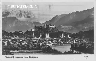 Salzburg, gesehen vom Bergheim - alte historische Fotos Ansichten Bilder Aufnahmen Ansichtskarten 