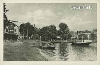 Seebrücke - Landungsplatz mit Restauration Steiner - Spittal an der Drau - alte historische Fotos Ansichten Bilder Aufnahmen Ansichtskarten 