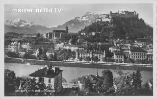 Salzburg vom Kapuzinerberg - alte historische Fotos Ansichten Bilder Aufnahmen Ansichtskarten 