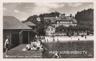 Strandhotel Aschgan mit Strandbad - Villach - alte historische Fotos Ansichten Bilder Aufnahmen Ansichtskarten 