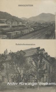Arnoldstein Bahnhof und Bahnhofsrestauration - Europa - alte historische Fotos Ansichten Bilder Aufnahmen Ansichtskarten 