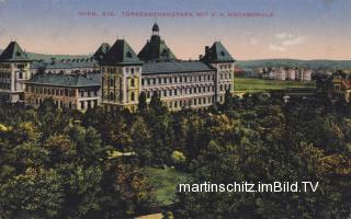 Wien, Türkenschanzpark mit K.K.Hochschule - Wien,Währing - alte historische Fotos Ansichten Bilder Aufnahmen Ansichtskarten 