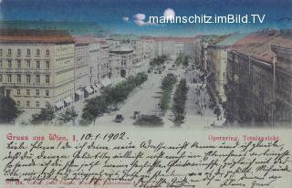 Wien, Opernring - Mondscheinkarte - Oesterreich - alte historische Fotos Ansichten Bilder Aufnahmen Ansichtskarten 