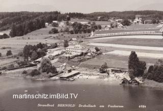 Drobollach, Strandbad Bernold mit Strandcafe - Villach(Stadt) - alte historische Fotos Ansichten Bilder Aufnahmen Ansichtskarten 