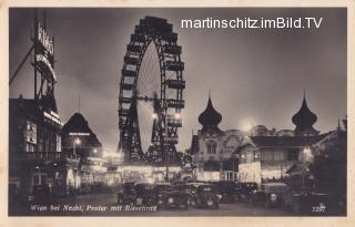 Wien, Prater bei Nacht - Wien - alte historische Fotos Ansichten Bilder Aufnahmen Ansichtskarten 