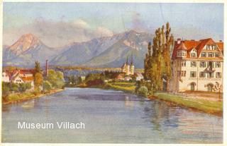 Das Kinogebäude an der Drau - Villach-Innere Stadt - alte historische Fotos Ansichten Bilder Aufnahmen Ansichtskarten 