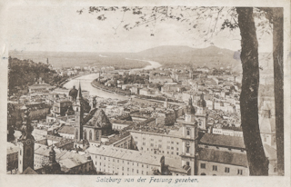 Salzburg von der Festung gesehen - alte historische Fotos Ansichten Bilder Aufnahmen Ansichtskarten 