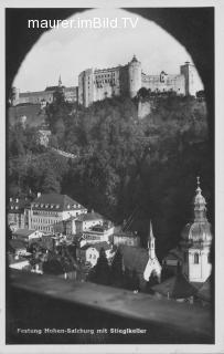 Festung Hohen-Salzburg mit Stiegkeller - alte historische Fotos Ansichten Bilder Aufnahmen Ansichtskarten 