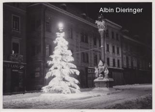 Dreifaltigkeitssäule Winteransicht - Villach-Innere Stadt - alte historische Fotos Ansichten Bilder Aufnahmen Ansichtskarten 