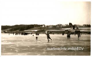 Uferansicht von Drobollach vom zugefrorenem See - Oesterreich - alte historische Fotos Ansichten Bilder Aufnahmen Ansichtskarten 
