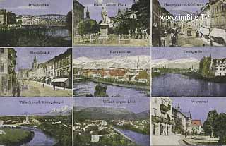 Mehrbildkarte Villach - Villach-Innere Stadt - alte historische Fotos Ansichten Bilder Aufnahmen Ansichtskarten 