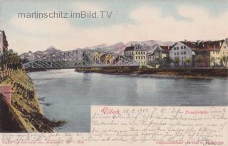Villach mit Draubrücke - Villach-Innere Stadt - alte historische Fotos Ansichten Bilder Aufnahmen Ansichtskarten 