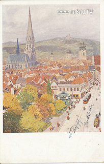 Linz mit dem Pöstlingberg - alte historische Fotos Ansichten Bilder Aufnahmen Ansichtskarten 