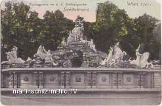 Wien, Schönbrun K.K. Schlossgarten u. Neptungrotte - alte historische Fotos Ansichten Bilder Aufnahmen Ansichtskarten 